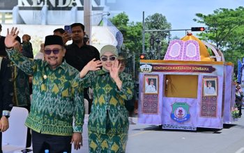 Mobil Hias Kabupaten Bombana Tampil Memukau di Pawai STQH Nasional ke XXVIII