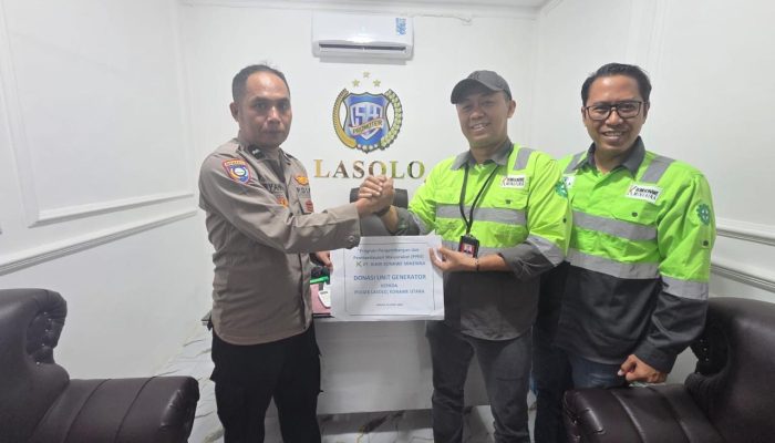 PT BKM Beri Genset ke Polsek Lasolo, Dukung Operasional Kepolisian